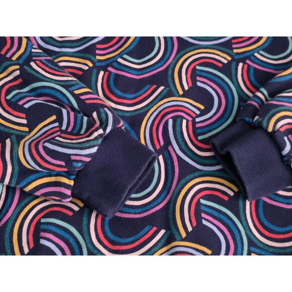 Hanna Andersson 10 Rainbow Print Balloon Sleeve French Terry Sweatshirt - Picture 7 of 8